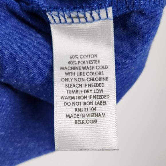 Kim Rogers Blue Roll Tab Sleeve Top Womens Size Large L - Picture 4 of 4